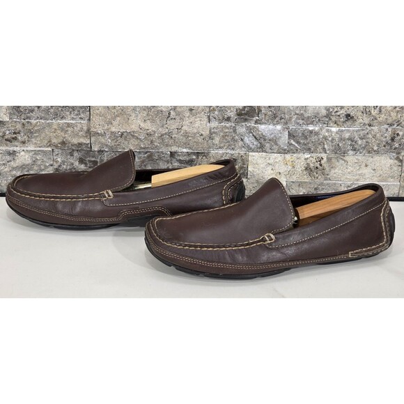 Rockport Leather Moccasin Loafers Driving Moc Brown Slip On Washable Men\'s 9.5 W main image 8